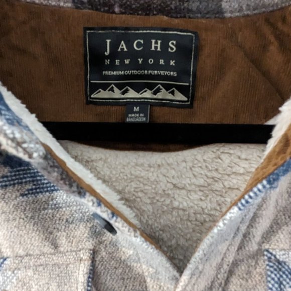 Men's Tan Aztec Sherpa-Lined Jacket (Jach's) -- M - Picture 3 of 4
